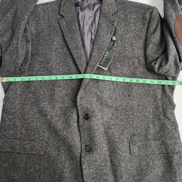 LAUREN RALPH LAUREN Men's 100% Grey Wool Sport Coat Blazer Elbow Patches 50R NWT - Picture 8 of 13